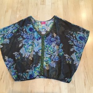 Free People Floral Top SZ Md
